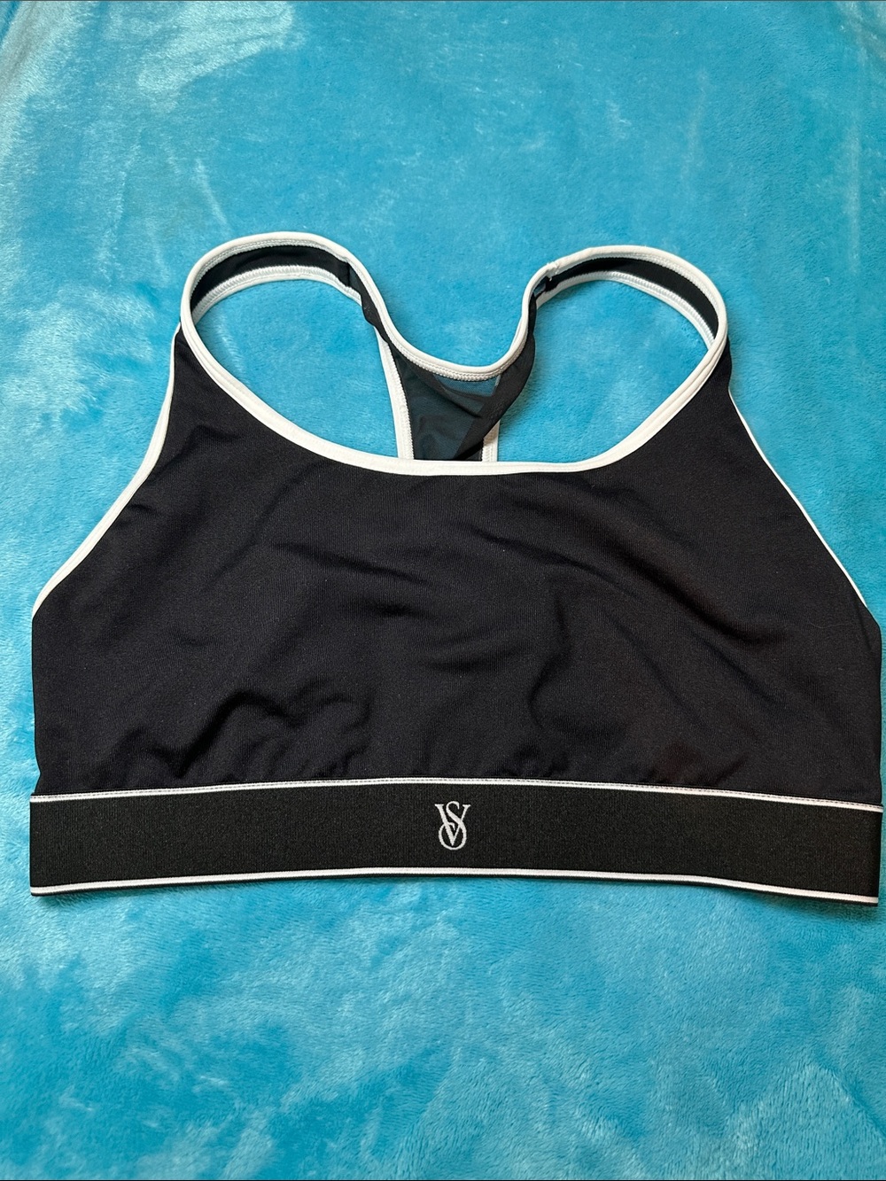 Victoria's Secret Black Sports Bra with White Trim
